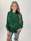This luxurious chenille pullover sweater  Green