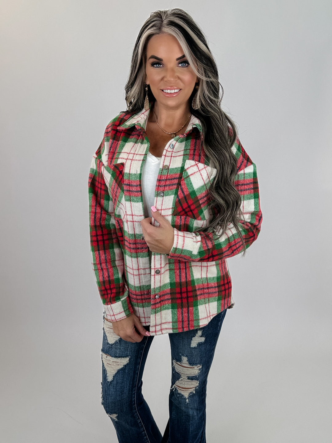 Merry & Bright Christmas Shacket