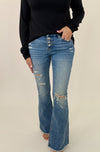 Camden Mid Rise Distressed Flares-