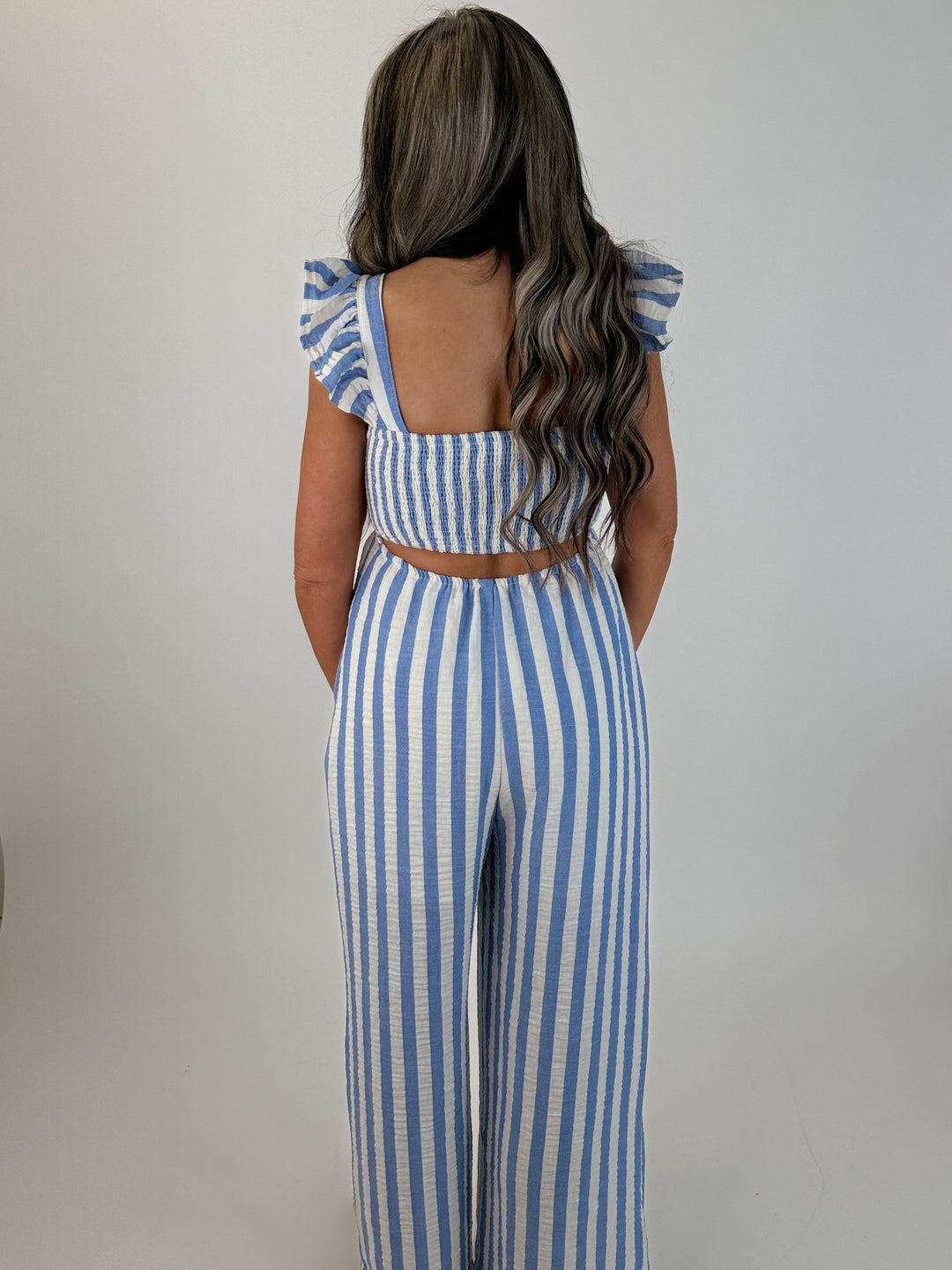 Blue Skies Gauze Stripe Jumpsuit