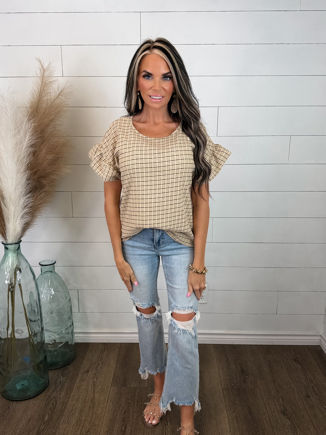 Sunday Stroll Plaid Top