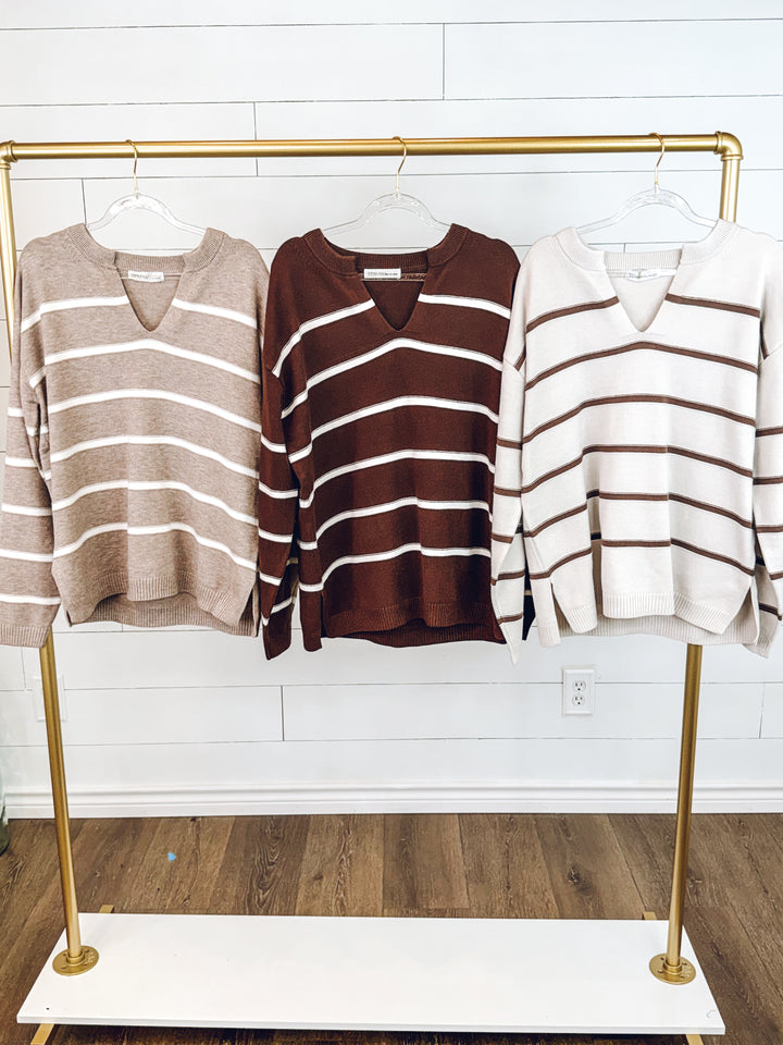 Meet Me in the Middle Striped Sweater