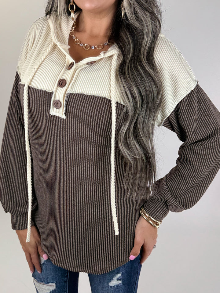 Mocha & Ivory Henley Pullover