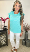 Just Be You Mint Stripe Top