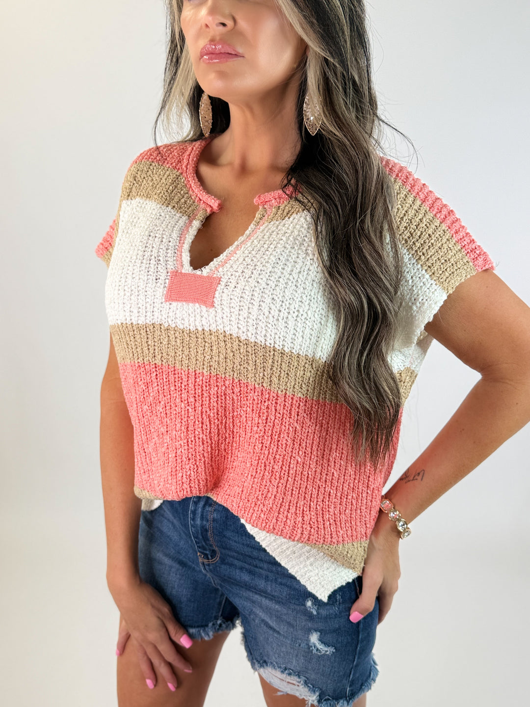 Sunset Knit Colorblock Top