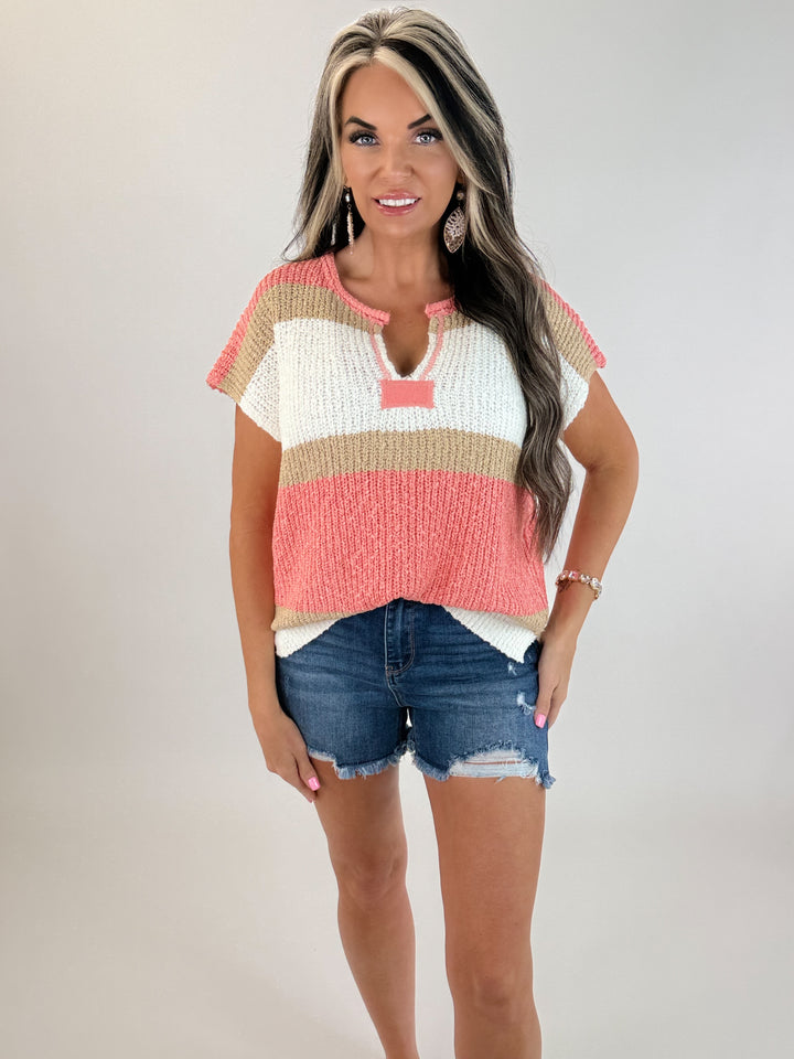 Sunset Knit Colorblock Top