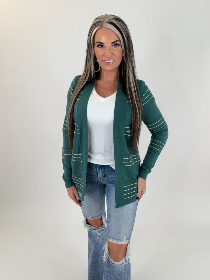 Cozy Stripe Accent Cardigan