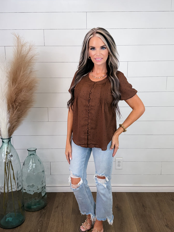 SWEET ON YOU POLKA DOT BLOUSE
