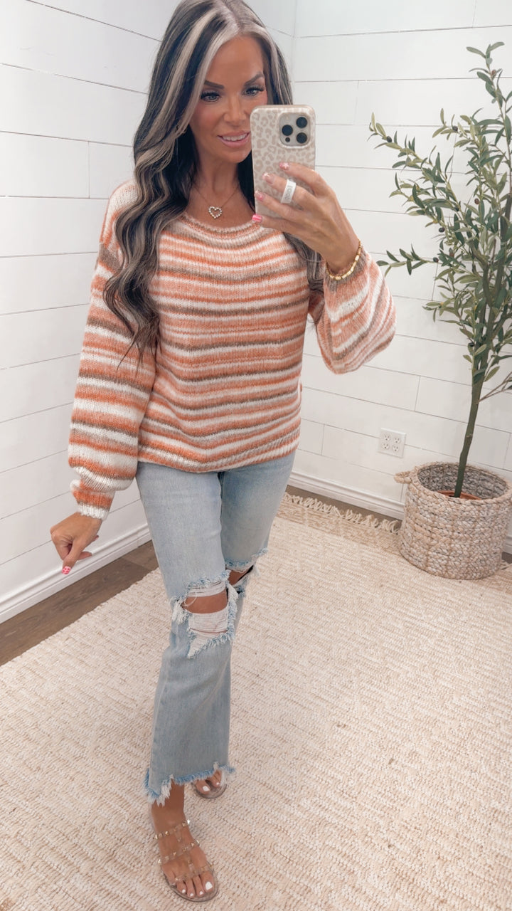 Autumn Glow Striped Sweater