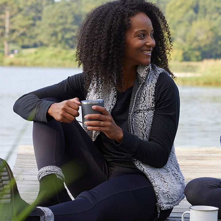 DOORBUSTER Full Zip Sherpa Vest: Frosty Grey