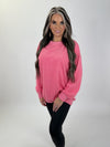 Oversized Crewneck Casual Sweatshirt: pink