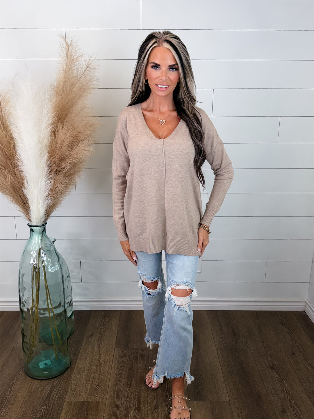 Worth The Wait V-Neck Sweater