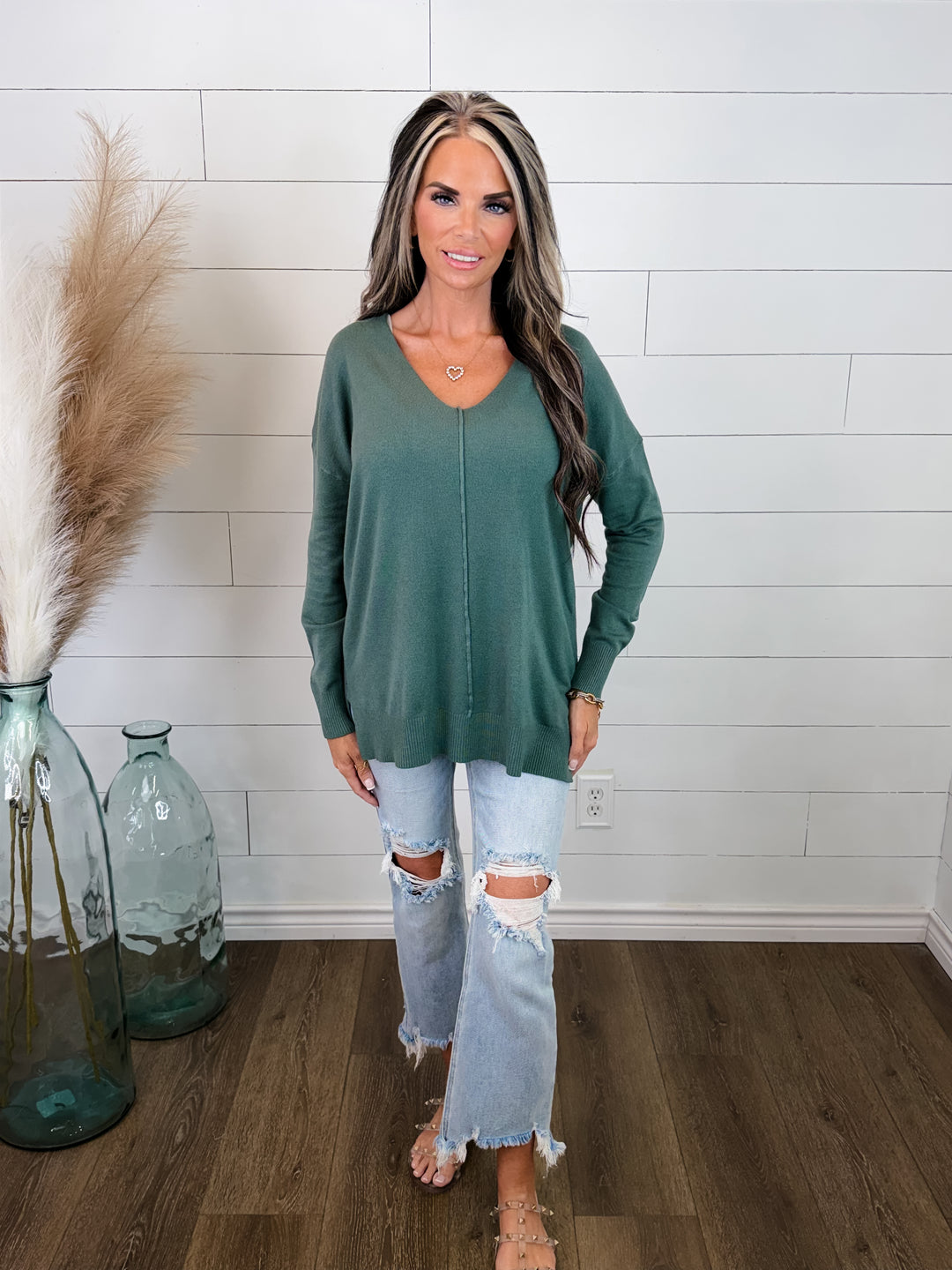 Worth The Wait V-Neck Sweater