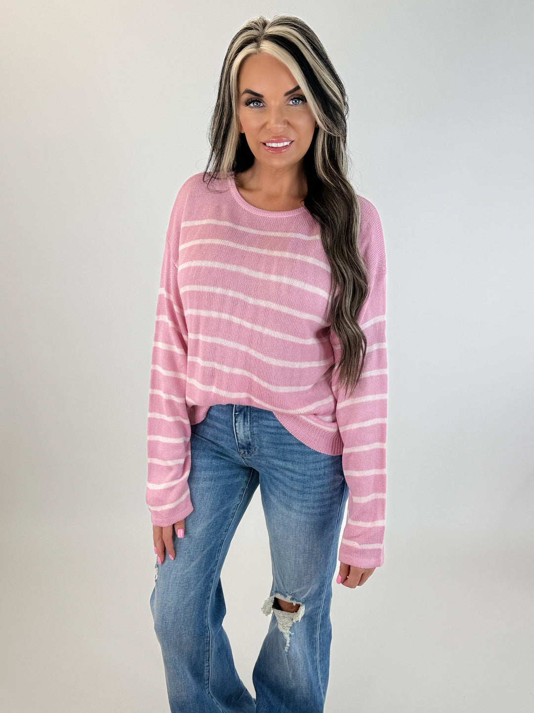 Blush Stripe Lightweight top