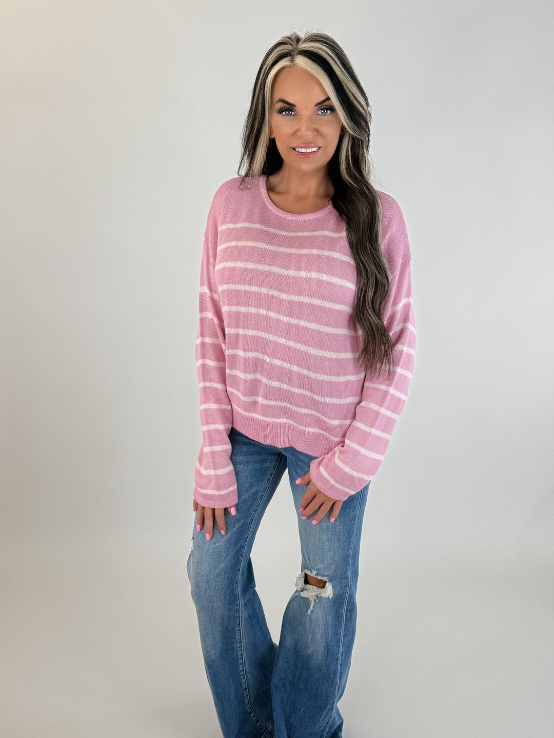Blush Stripe Lightweight top