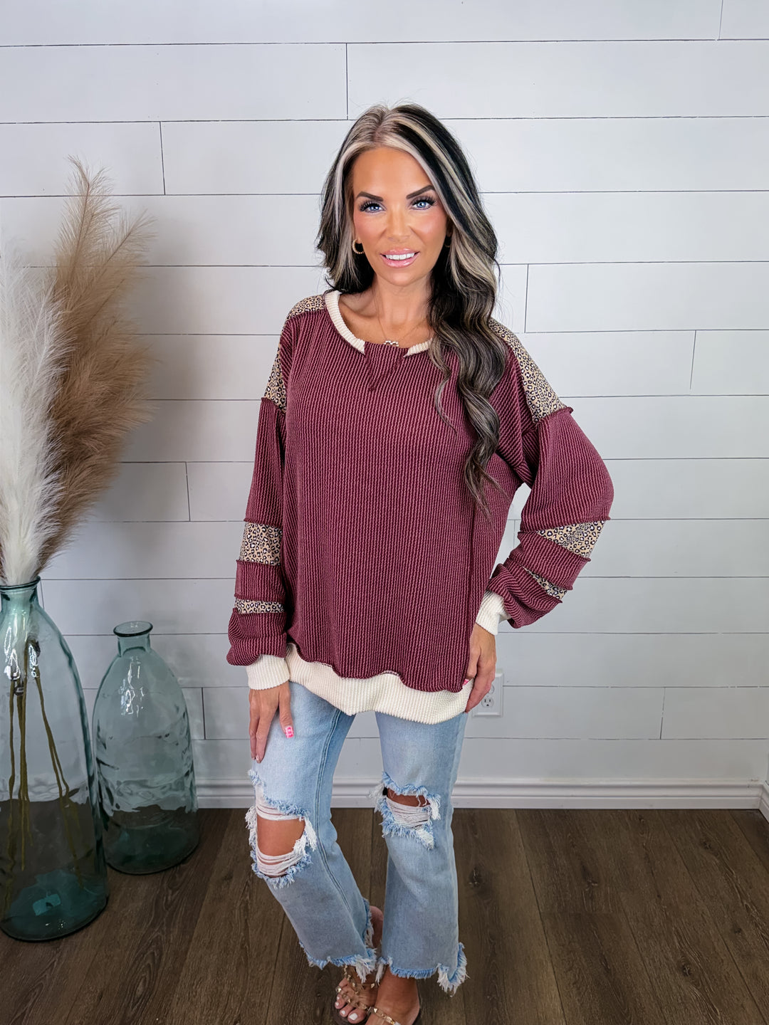 Wild Side Burgundy Top