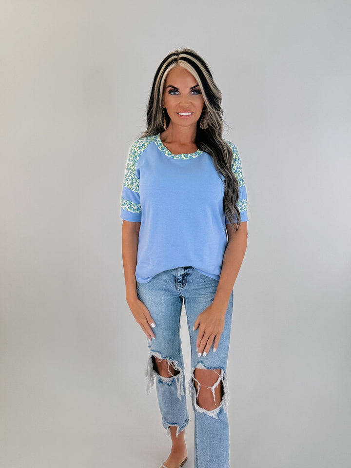 Sweet  Floral Raglan Top