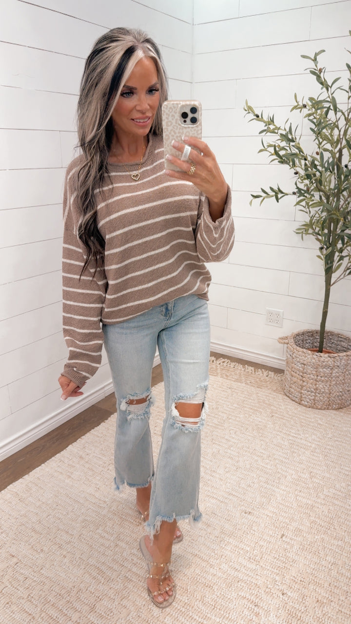 Chasing Autumn Striped Sweater