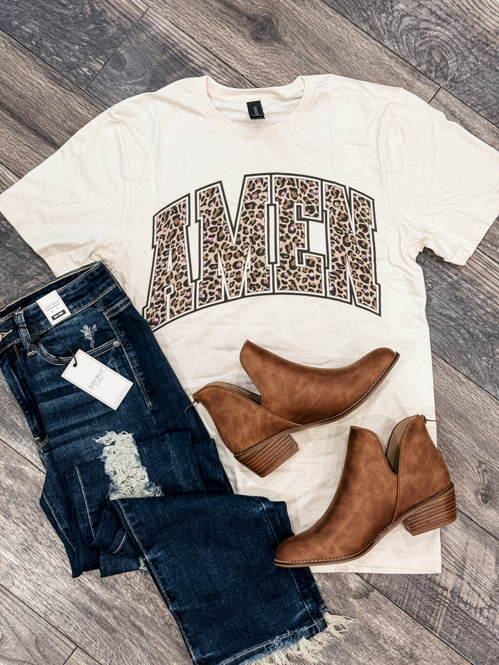 Amen Cheetah Rhinestone Tee