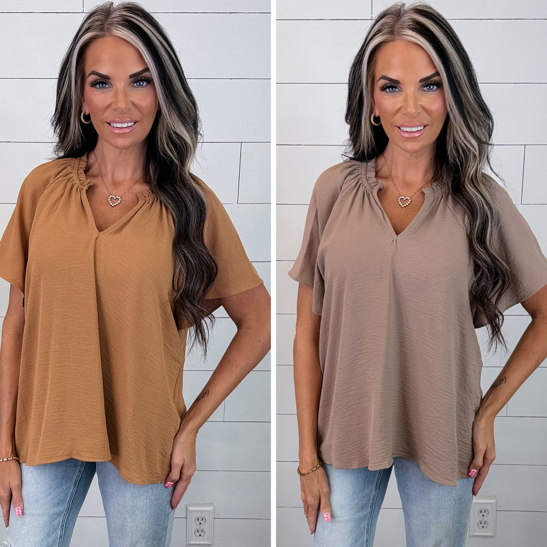 Softly Spoken Ruffle Neck Top
