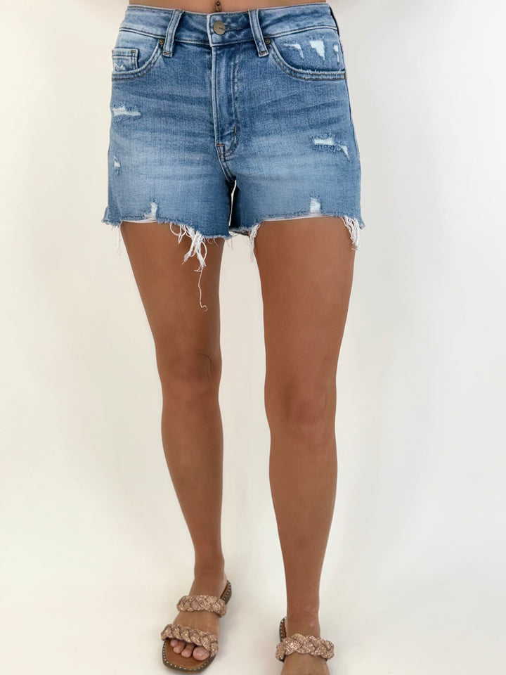 Kylie Distressed Denim Shorts