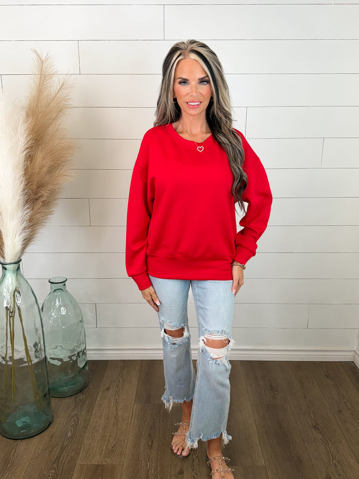 Make It Easy Red Sweatshirt