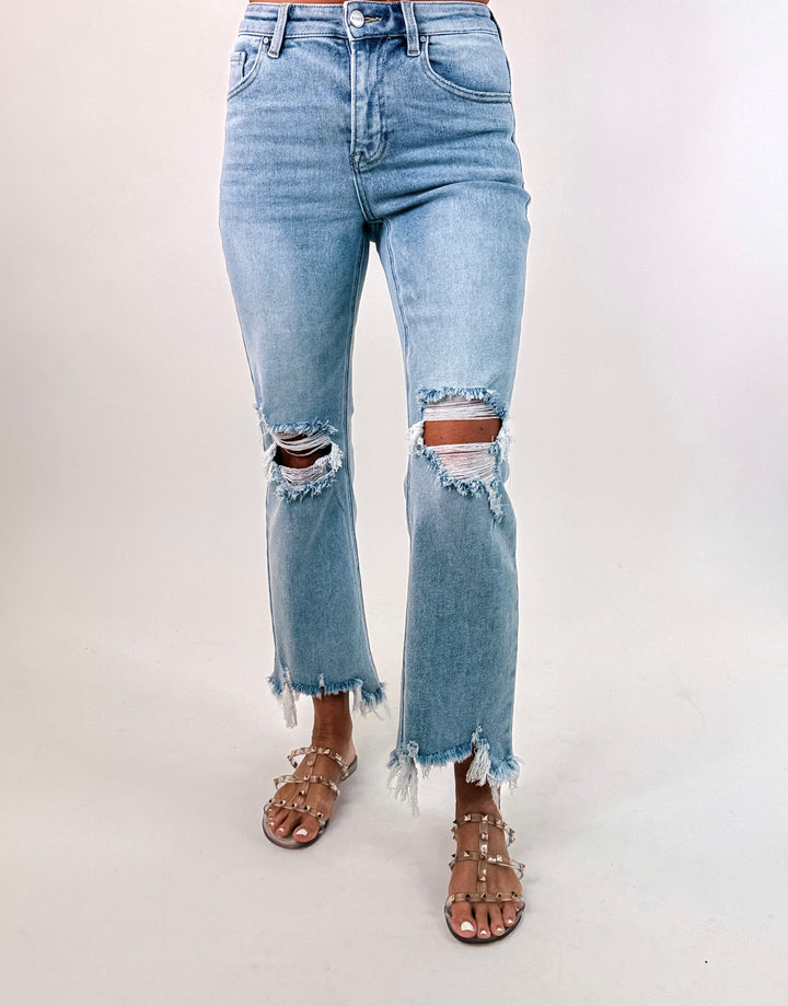 Coastal Breeze High Rise Crop Flare Jeans