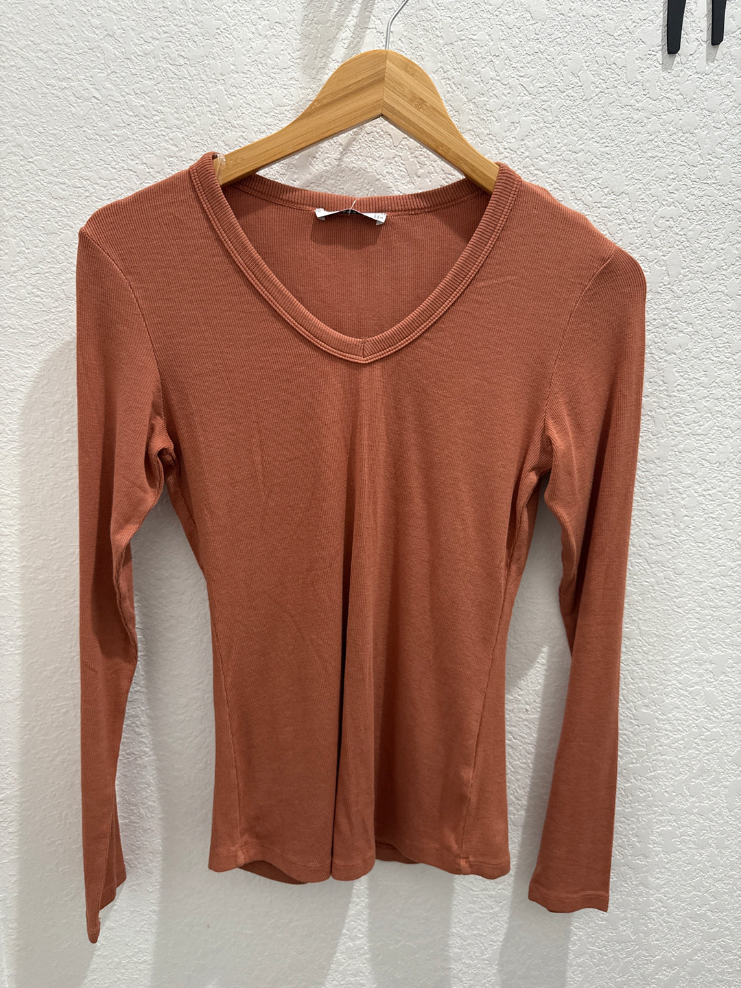 Rust Ribbed Basic Top
