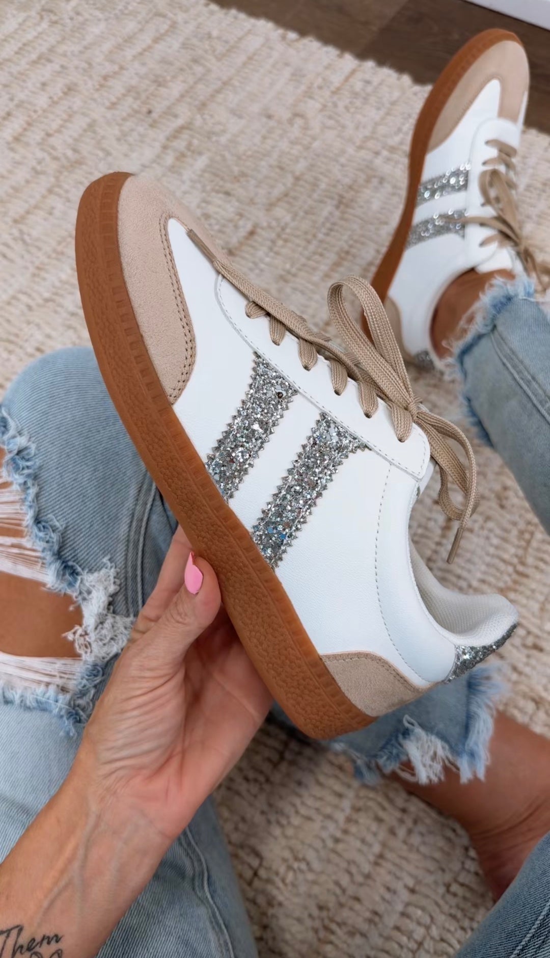 Corkys Heads Up Glitter Sneaker