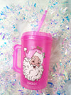 'Big Nick Energy Santa' Mega Trucker Mug 34oz: Hot Pink / Single Sided