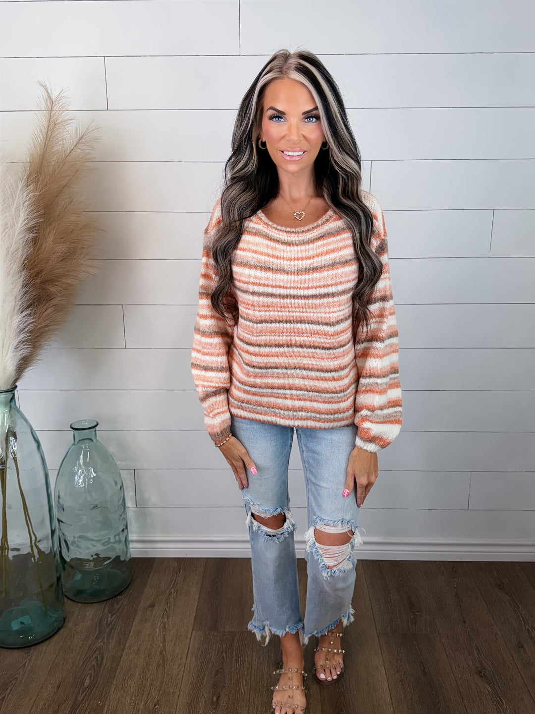 Autumn Glow Striped Sweater