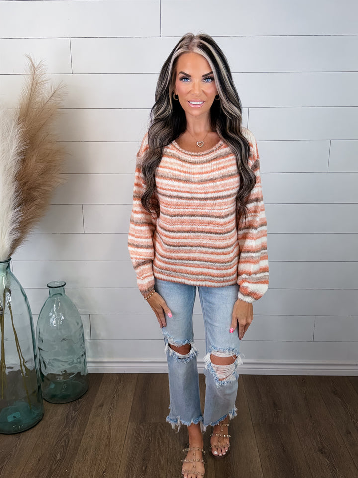 Autumn Glow Striped Sweater
