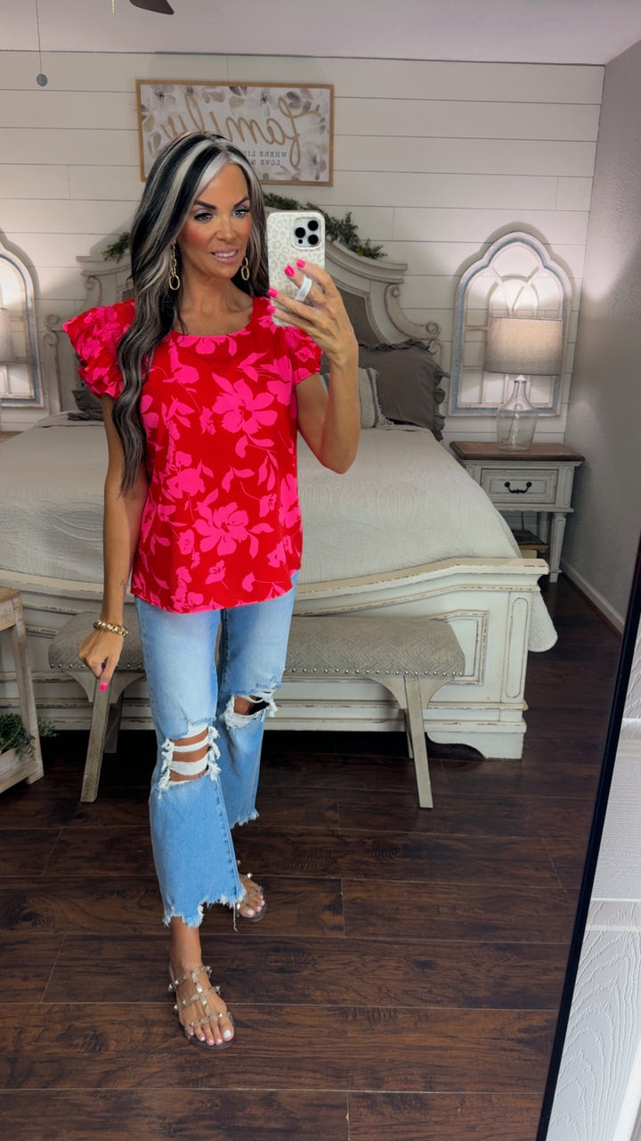 Pink Paradise Floral Top