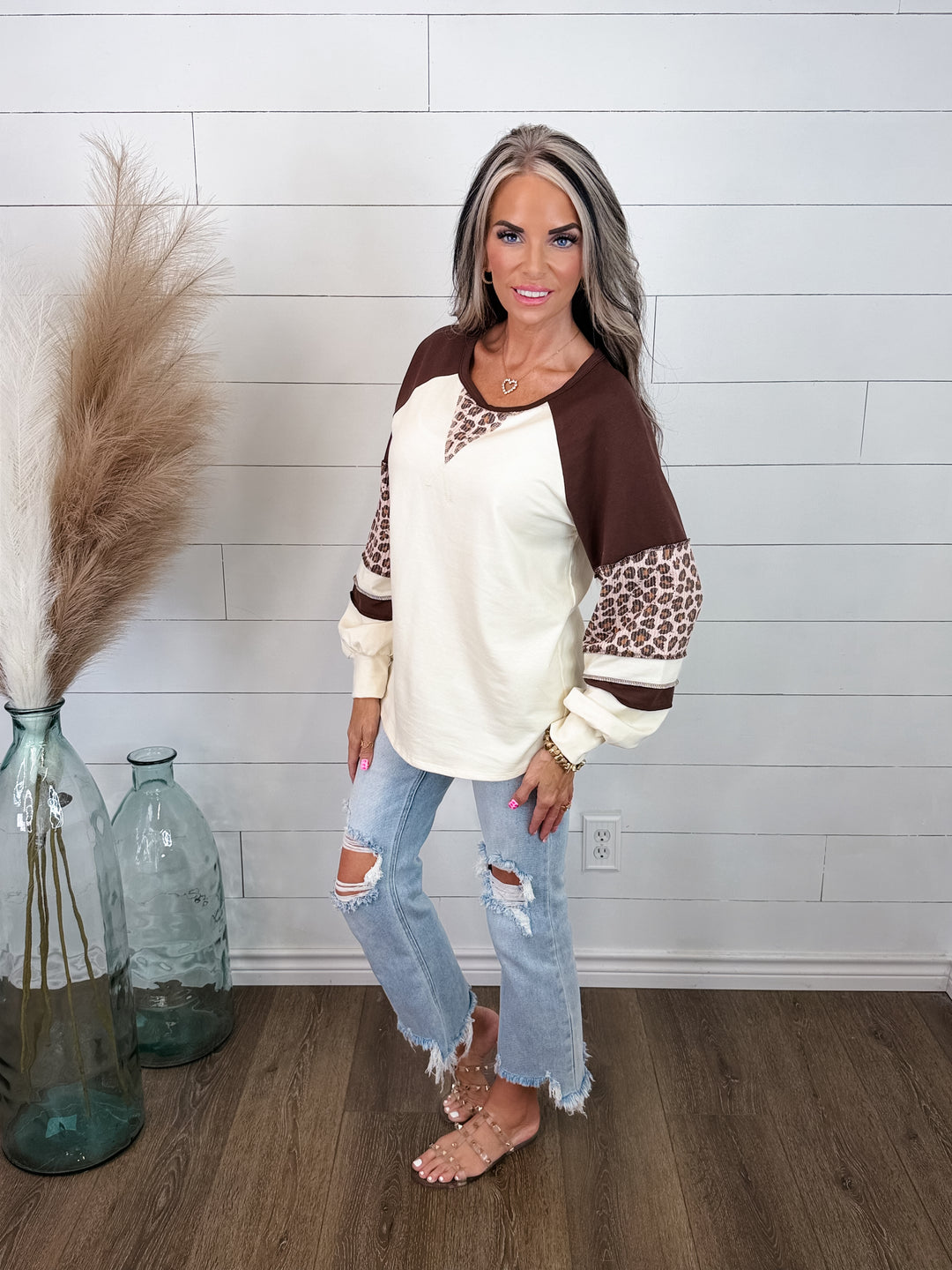 *PRE ORDER * Untamed Side Leopard Top est ship date 10/15