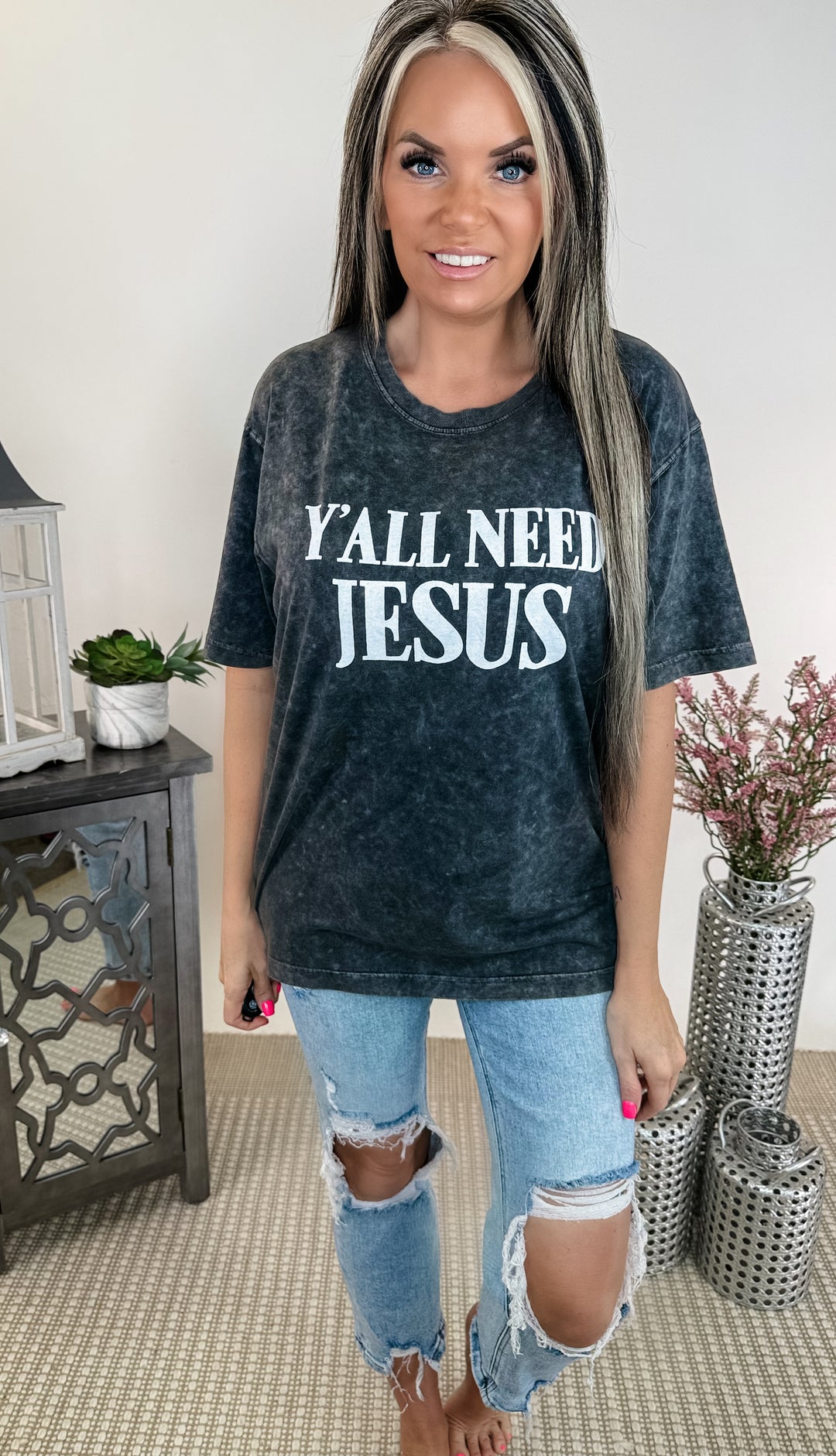 Y'All Need Jesus Graphic Boyfriend Fit Tee