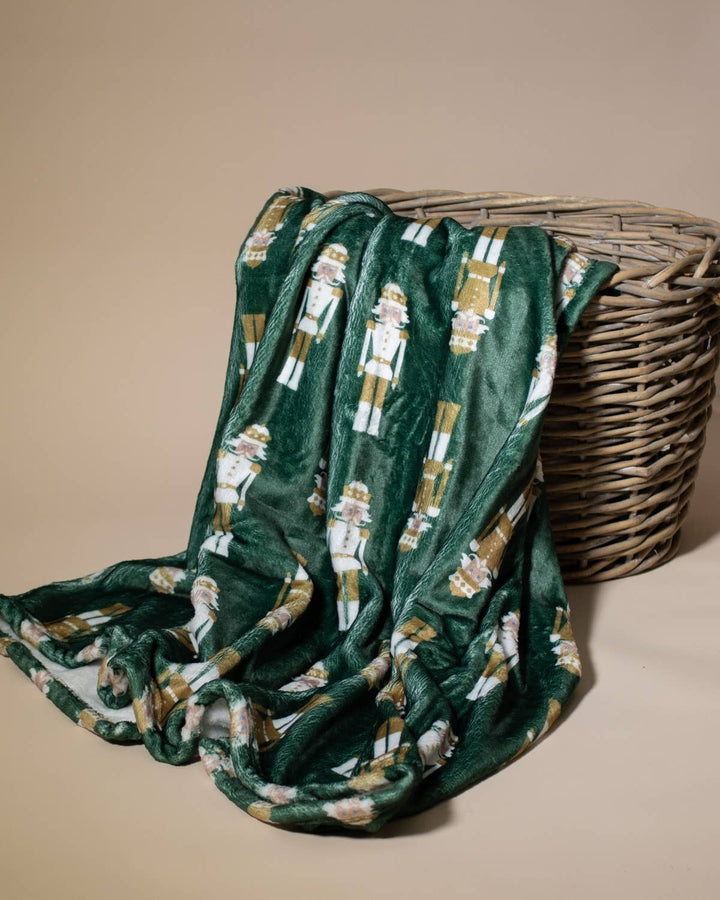 Alpine Nutcracker Throw   Dark Green/Multi   50x60