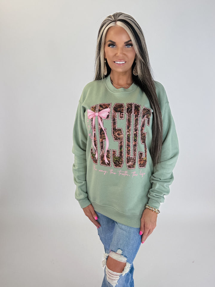 Jesus sweatshirt sage