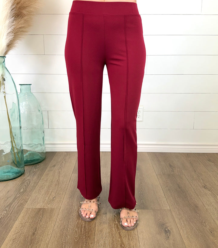 On The Move Burgundy Pants