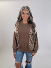 Leopard Contrast pullover