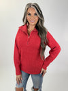 Cozy Red Zip Sweater
