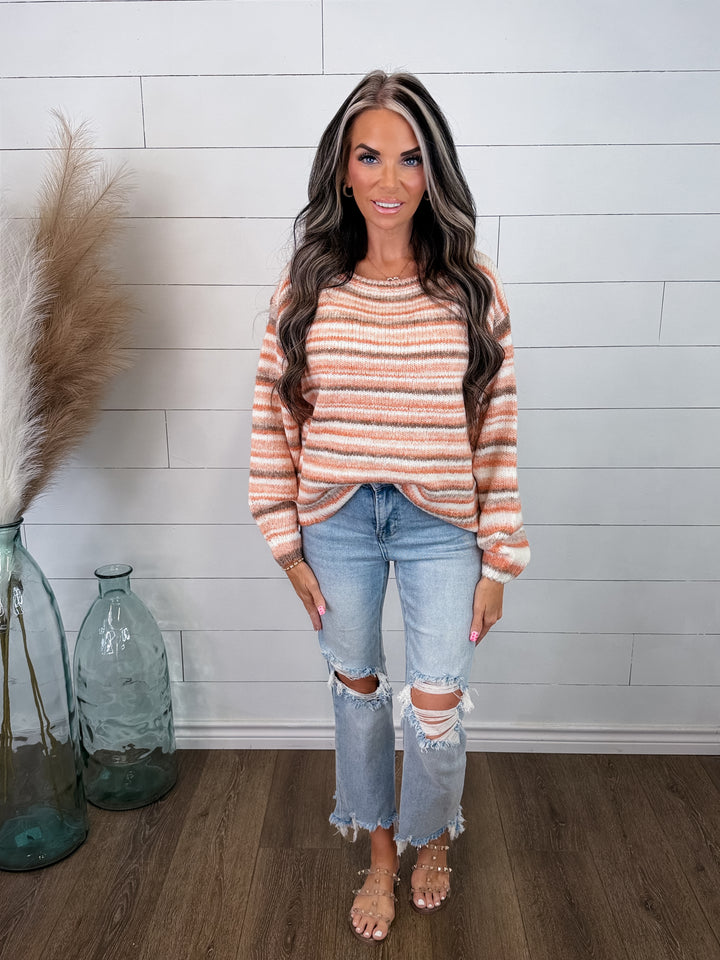 Autumn Glow Striped Sweater