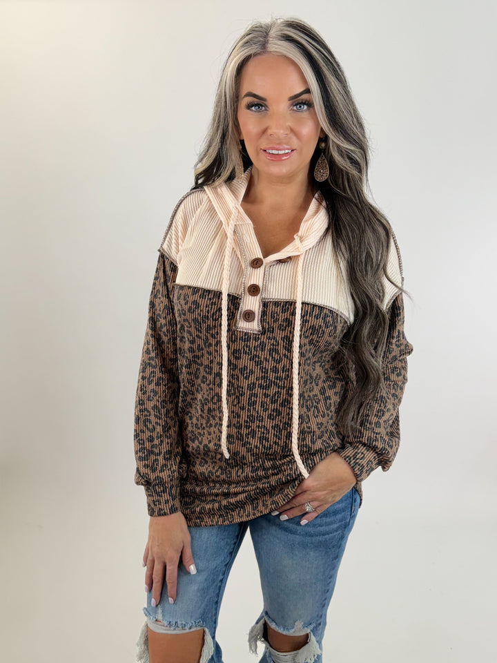 Leopard  & Ivory Henley Pullover