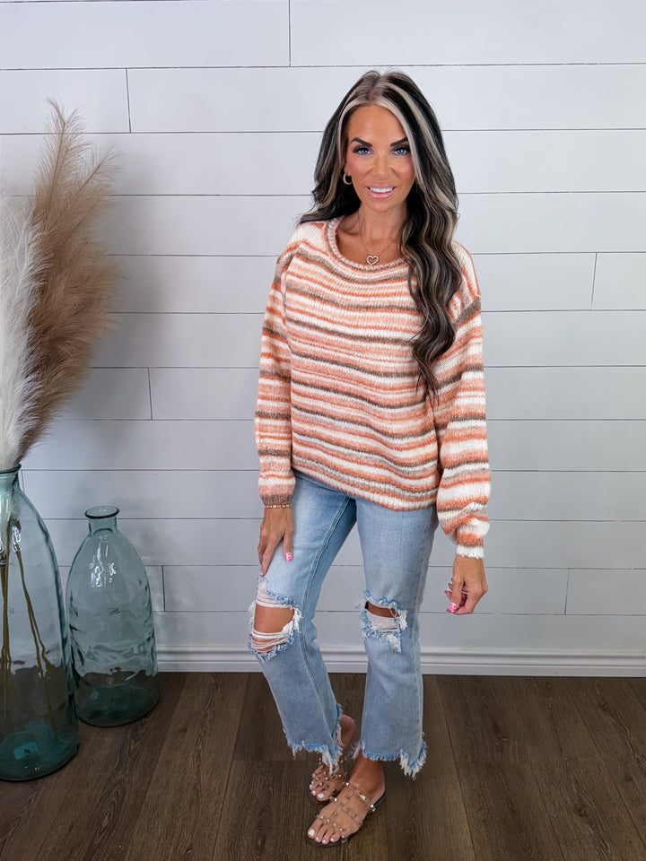 Autumn Glow Striped Sweater