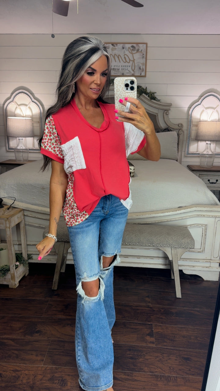 Cherry Blossom Patchwork Top