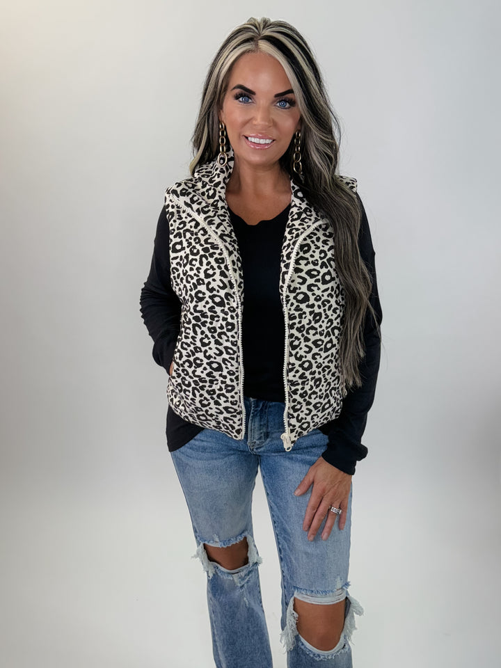 Wild Luxe Leopard Puffer Vest