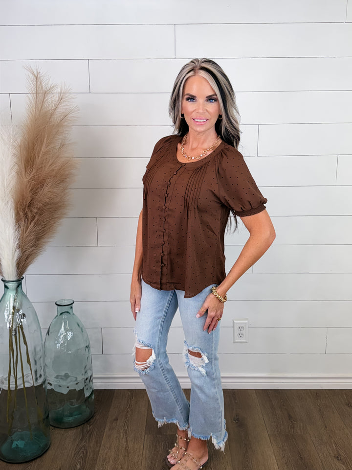 SWEET ON YOU POLKA DOT BLOUSE