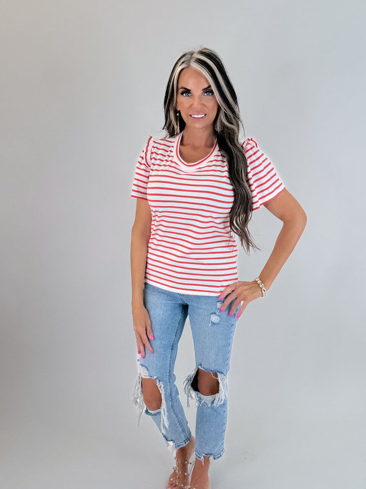 Everyday Stripe Flutter Top