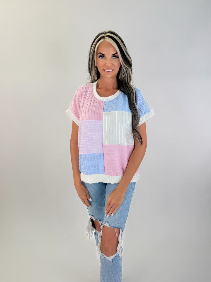 Pastel days  Colorblock Knit Top