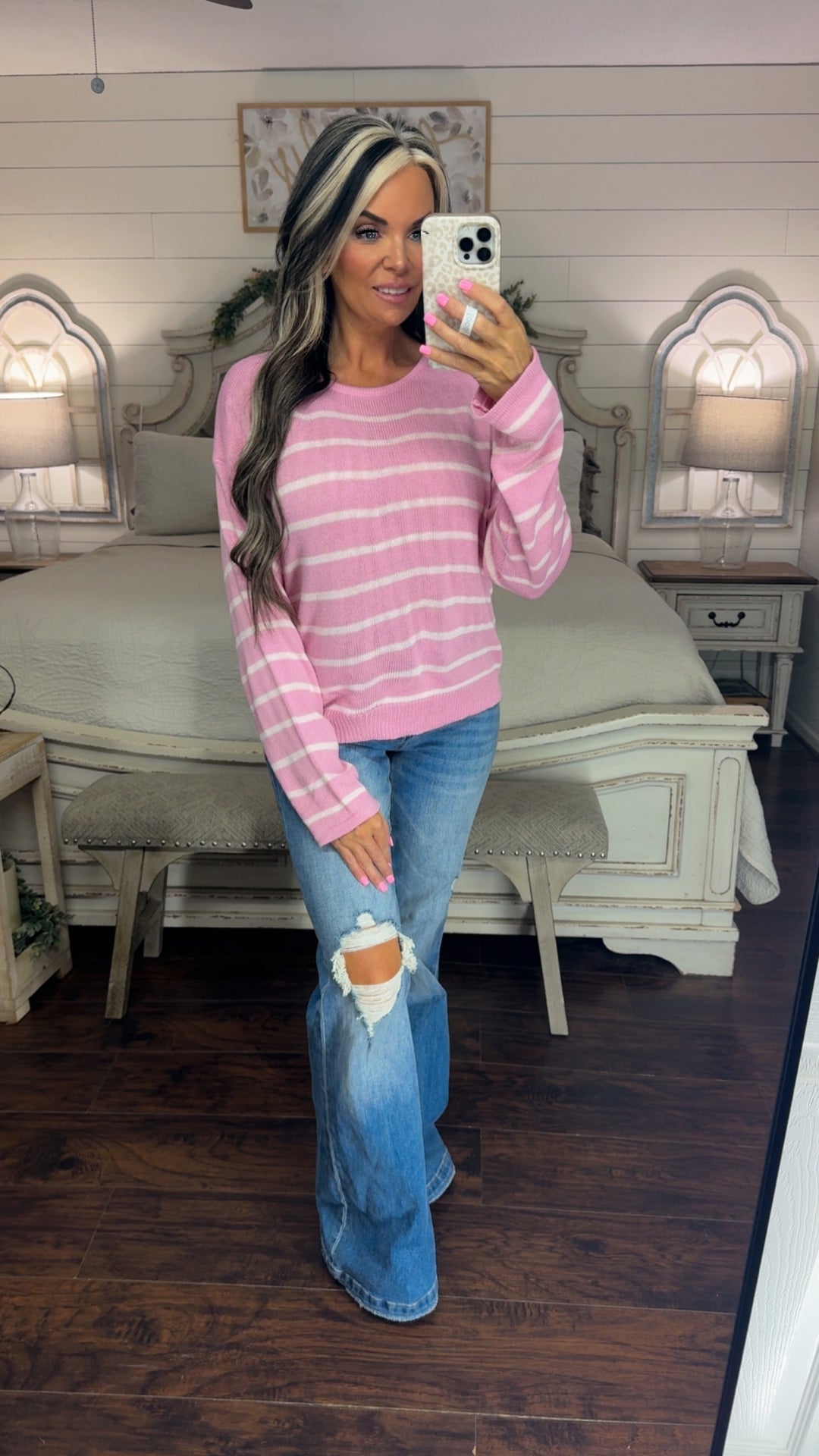 Blush Stripe Lightweight top