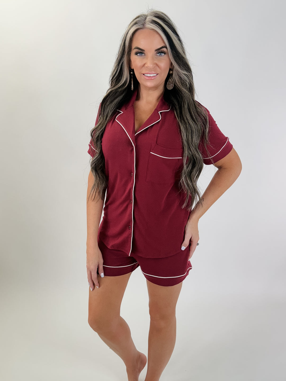 Dreamy Escape pajama set burgundy